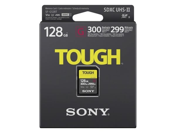 Sony SF-G series TOUGH SF-G128T - Flash-minneskort - 128 GB - Video Class V90 / UHS-II U3 / Class10 - SDXC UHS-II