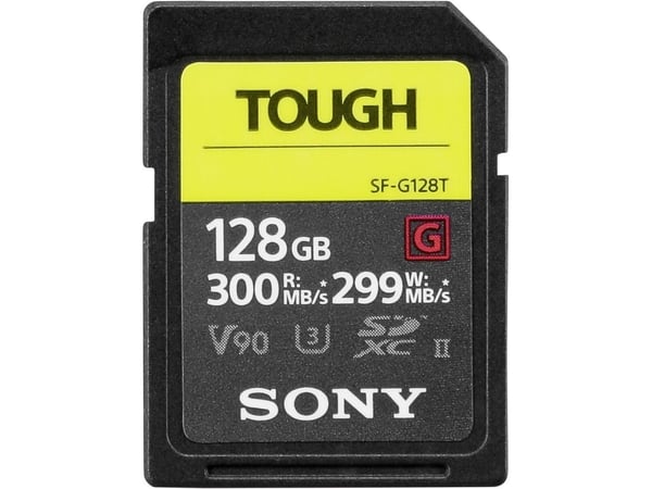 Sony SF-G series TOUGH SF-G128T - Flash-minneskort - 128 GB - Video Class V90 / UHS-II U3 / Class10 - SDXC UHS-II