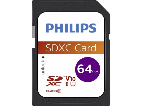 Philips FM64SD55B - Flashminnekort - 64 GB - Class 10 - SDXC