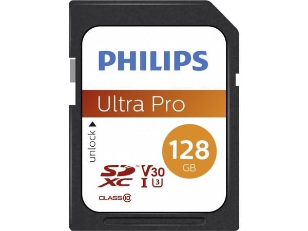 Philips FM12SD65B - Flashminnekort - 128 GB - Video Class V30 / UHS-I U3 / Class10 - SDXC UHS-I