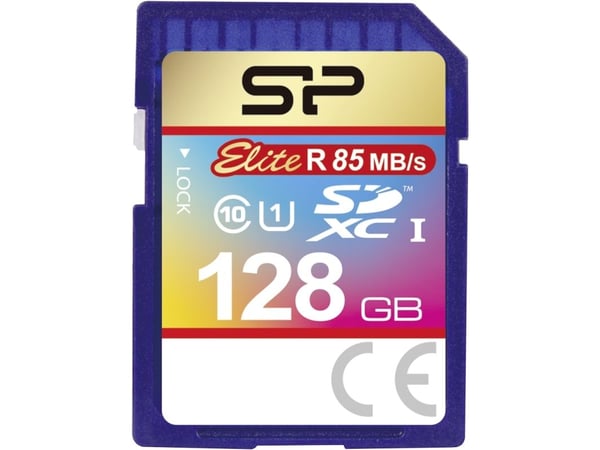 SILICON POWER Elite - Flashminnekort (microSDXC til SD-adapter inkludert) - 128 GB - Class 10 - SDXC UHS-I
