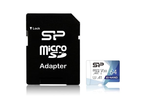 Silicon Power Superior Pro, 64 GB, MicroSDXC, Luokka 10, UHS-III, 100 MB/s, 80 MB/s