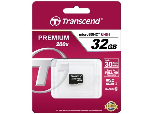 Transcend Premium - Flash-minneskort - 32 GB - Class 10 - 200x - microSDHC