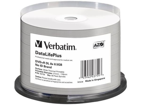 Verbatim DataLifePlus Professional - 50 x DVD+R DL - 8.5 GB 8x - bred yta utskrivbar med termotryck - spindel