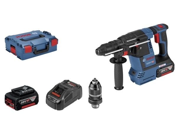 Bosch GBH 18V-26 F Professional - Roterende hammer - trådløs - SDS-plus - 2.6 joule - 2 batterier - 18 V