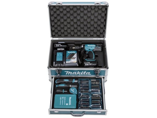 Makita DHP453RFX2 - Hammerbor/driver - trådløs - 2 hastigheter - nøkkelfri borhylse 13 mm - 42 N·m - 2 batterier - 18 V