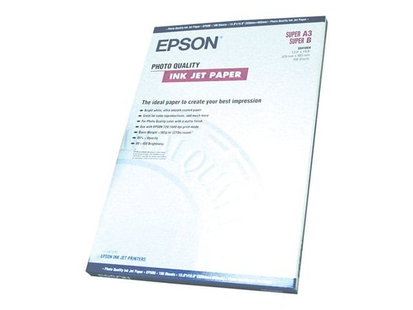 Epson Photo Quality Ink Jet Paper - Matt - belagt - sterkt hvitt - 329 x 483 mm - 105 g/m² - 100 ark papir - for SureColor SC-P700, P7500, P900, P9...