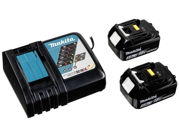 Makita DUC122RTE, 11,5 cm, 5 m/s, 25,4 / 4 mm (1 / 4"), Sort, Blå, Batteri, 5 At