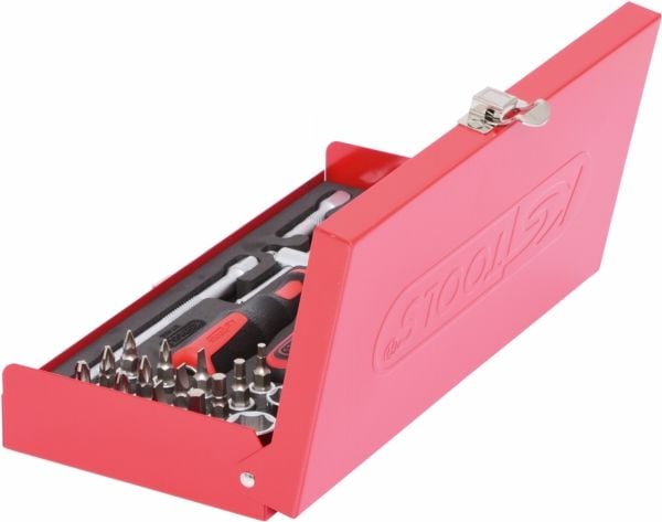 KS Tools 917.4030, Støpselsett, 1/4", 30 hoder, Kromvanadiumstål, 1,2 kg