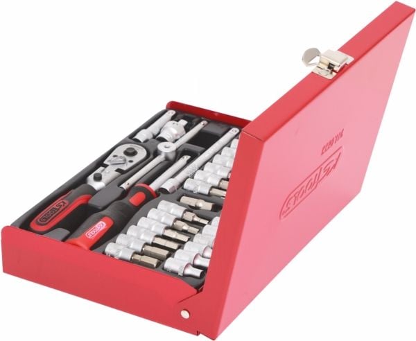 KS Tools 911.0833, Støpselsett, 1/4", 33 hoder, Kromvanadiumstål, 1,52 kg