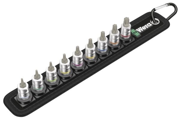 Wera 05003882001, Støpselsett, 1/4", Metrisk, 9 hoder, 40,8,9,10,15,20,25,27,30 mm