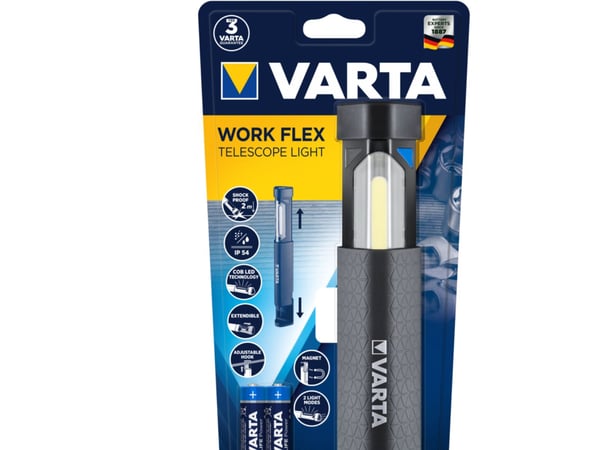 Varta Work Flex Telescope - Arbeidslys - LED - 2-modus - 5 W - trekant