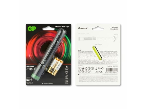 GP ficklampa C33 med sidolysdiod 150 lumen IPX4 (260GPACT0C33000)