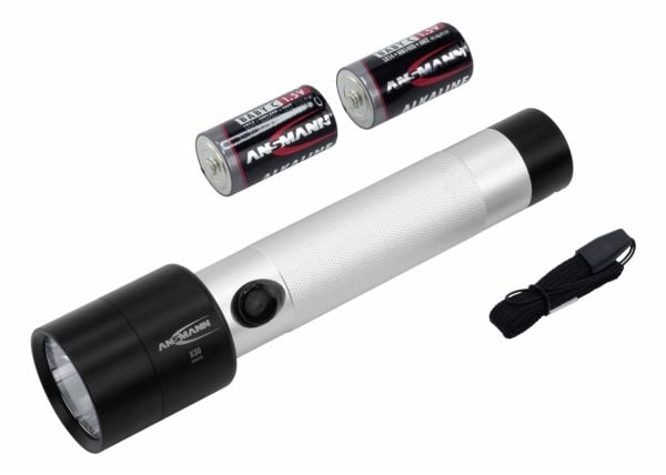 Ansmann 1600-0155, Käsikokoinen taskulamppu, Alumiini, Musta, Alumiini, IPX4, LED, 1 lamppua