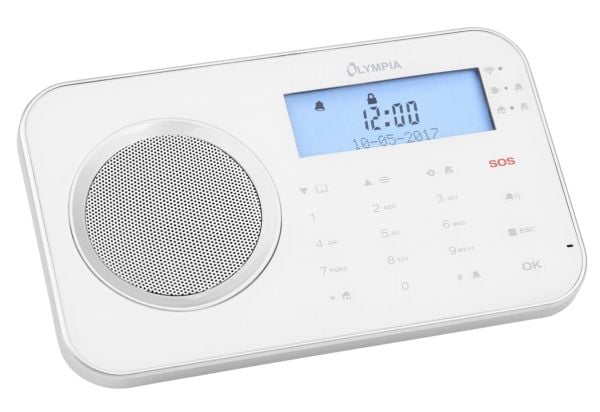 OLYMPIA ProHome 8700 - Hjemmesikkerhetssystem - trådløs - Mobiltelefon - Wi-Fi - 2.4 Ghz, 868.5 MHz - hvit
