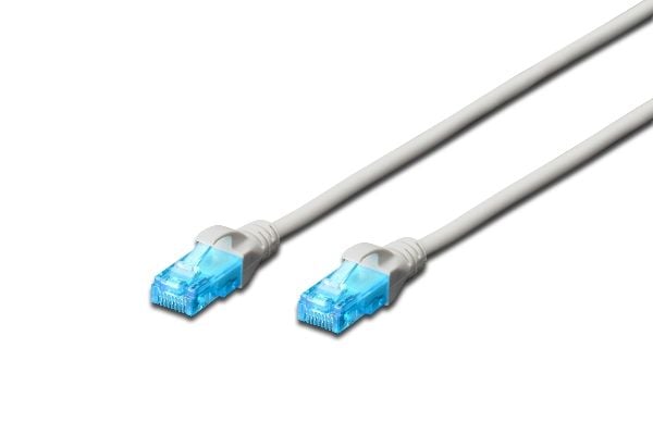 DIGITUS - Patchkabel - RJ-45 (han) til RJ-45 (han) - 30 m - UTP - CAT 5e - booted, knastfri - grå