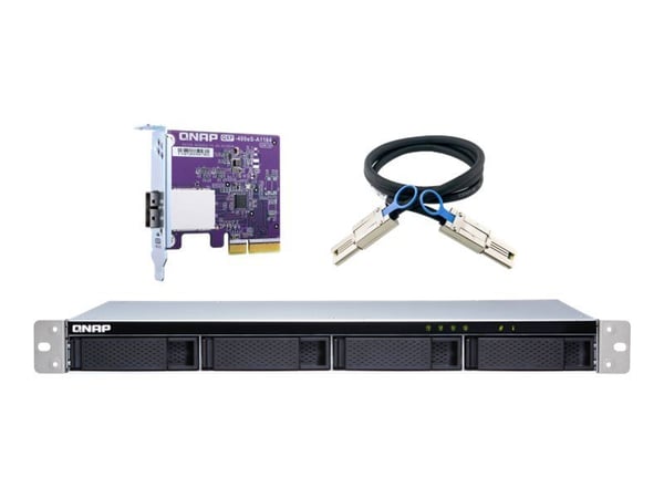QNAP TL-R400S - Harddiskarray - 4 brønner (SATA-600) - SATA 6Gb/s (ekstern) - kan monteres i rack - 1U