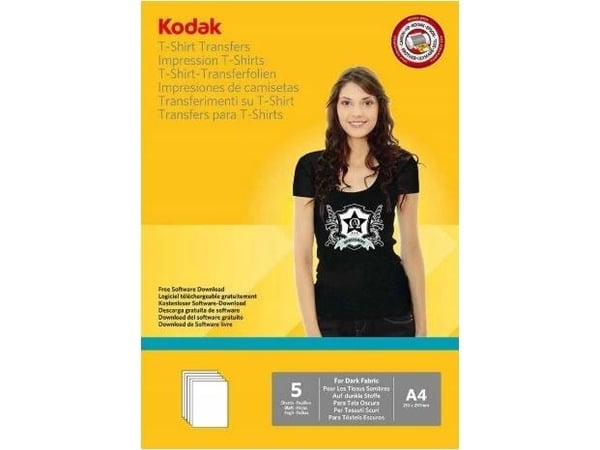 Kodak CAT 5740-022 papir for mørke T-skjorteoverføringer A4, 5 ark