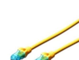 DIGITUS - Liitäntäkaapeli - RJ-45 (uros) - RJ-45 (uros) - 25 cm - UTP - CAT 5e - keltainen