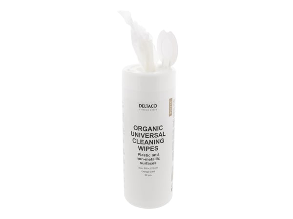 DELTACO Organic Universal - Rengöringsdukar - 60 ark - vit