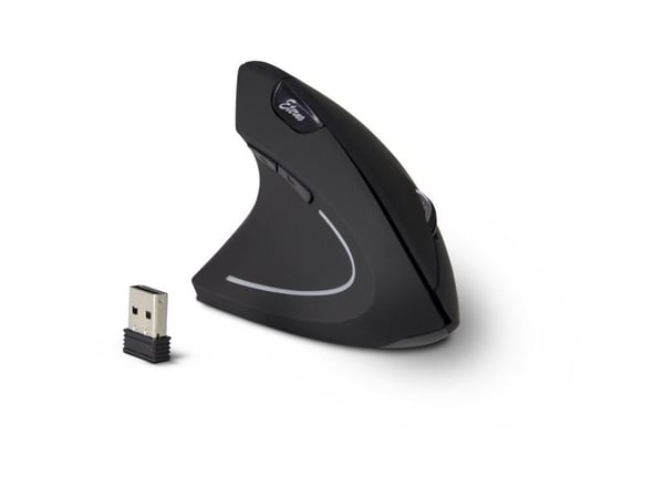 Eterno KM-206L - Vertikal mus - ergonomisk - venstrehendt - 6 knapper - trådløs - 2.4 GHz - USB trådløs mottaker