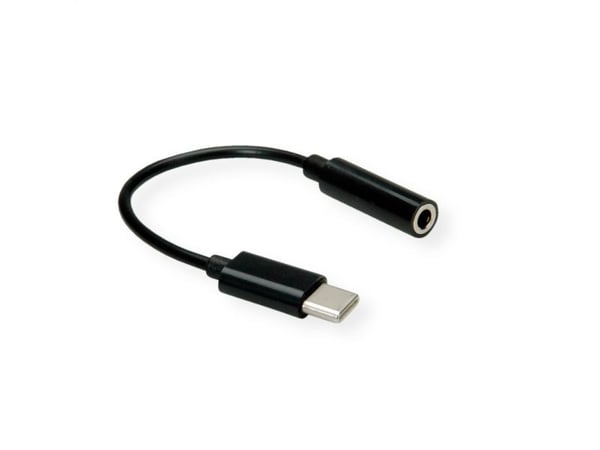 Value 12.99.3214, 3.5mm, Hunkjønn, USB, Hankjønn, 0,13 m, Sort