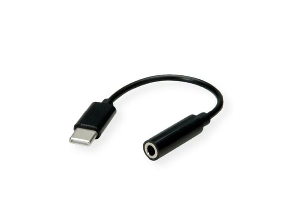 Value 12.99.3214, 3.5mm, Hunkjønn, USB, Hankjønn, 0,13 m, Sort