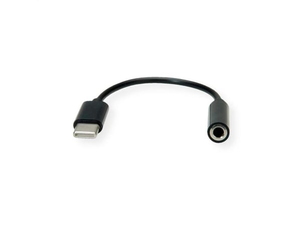 Value 12.99.3214, 3.5mm, Hunkjønn, USB, Hankjønn, 0,13 m, Sort