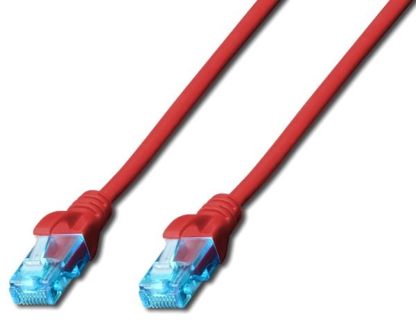 DIGITUS Ecoline - Liitäntäkaapeli - RJ-45 (han) til RJ-45 (han) - 1 m - UTP - CAT 5e - booted - rød