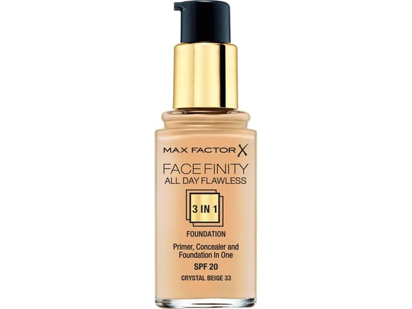 MAX FACTOR Facefinity All Day Flawless 3in1 Foundation SPF20 33 Crystal Beige 30 ml