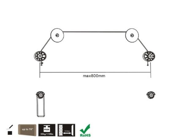 Maclean MC-557 - Monteringssats (hållarkonsol) - för platt panel - silver - skärmstorlek: 37"-70" - väggmonterbar