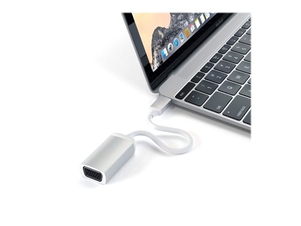 Satechi ST-TCVGAS - Videoadapteri - HD-15 (VGA) hun til USB-C han - 20,3 cm - sølv - 1080p-tuki