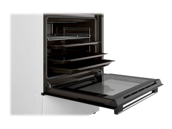 Bosch Serie 4 HKN31A020U, Vapaasti seisova liesi, Valkoinen, Rotaatio, Valkoinen, Yläosa edessä, Metalli