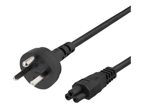 DELTACO - Strømkabel - DK 2-5A (hann) til IEC 60320 C5 - 250 V - 2.5 A - 2 m - svart - Danmark