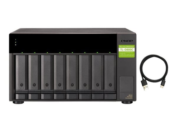 QNAP TL-D800C - Harddiskarray - 8 brønner (SATA-600) - USB 3.2 Gen 2 (ekstern)