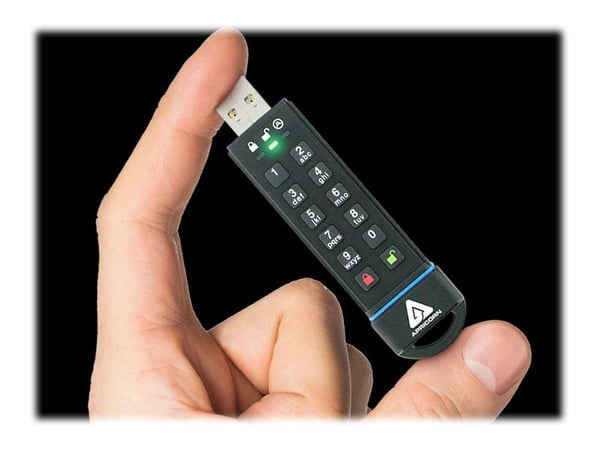 Apricorn Aegis Secure Key 3NX - USB-flashstasjon - kryptert - FIPS 140-2 Level 3 - 8 GB - USB 3.1 Gen 1