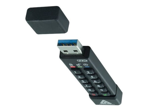 Apricorn Aegis Secure Key 3NX - USB-flashstasjon - kryptert - FIPS 140-2 Level 3 - 8 GB - USB 3.1 Gen 1
