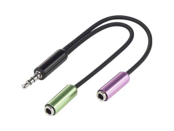 SpeaKa Professional SP-7870716, 3.5mm, Uros, 2 x 3.5mm, Naaras, 0,1 m, Musta, Vihreä, Purppura