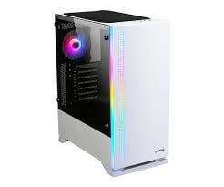 Zalman S5 WHITE, Midi Tower, PC, Vit, ATX, micro ATX, Mini-ITX, Plast, Stål, Härdat glas, Blå, Grön, Röd