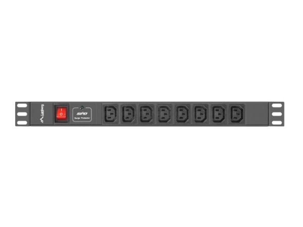 Lanberg PDU-08I-0200-C20-BK - Overspenningsavleder (kan monteres i rack) - AC 220-250 V - 4000 watt - enkeltfase - utgangskontakter: 8 - 1U - 19" -...
