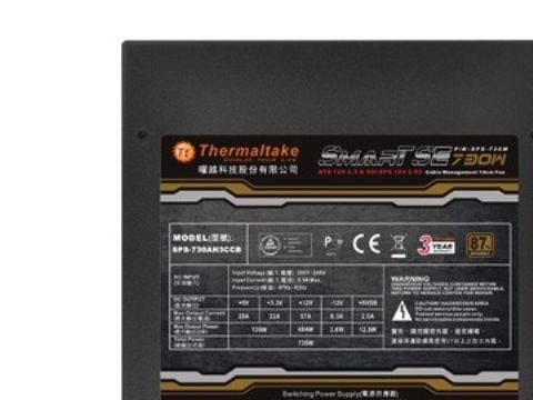 Thermaltake SMART SE 730W - Strømforsyning (intern) - ATX12V 2.3/ EPS12V 2.92 - AC 230 V - 730 Watt - aktiv PFC - sort