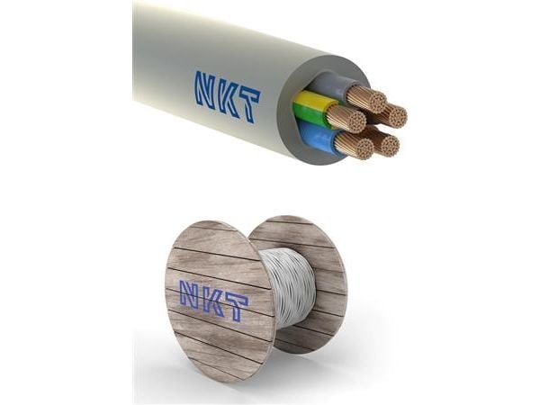 Installationskabel NKT halogenfritt 5G6 mm² NOIKLX90 ljusgrå 300/500V trumma utvändig max. 15,9 mm (250 meter)