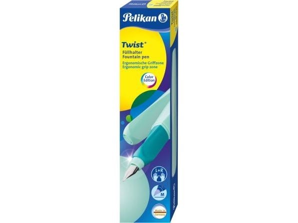 Pelikan Twist, Mynte, Fyllesystem med patron, Blå, Ambidekstriøs, 1 stykker