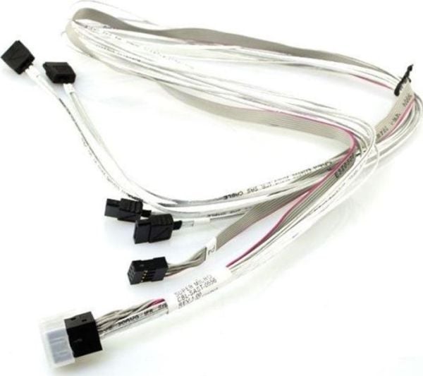 Supermicro - SAS intern kabel - med sidebånd - 4 x Mini SAS HD (SFF-8643) (hann) til SATA, sidebånd (hunn) - 90/90/75/75/75 cm