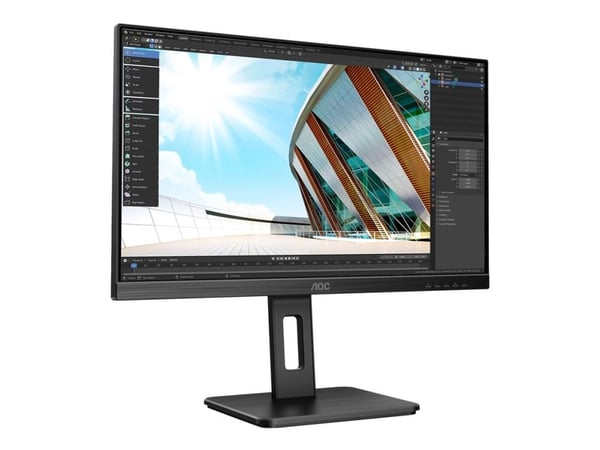 AOC U27P2 - LED-skjerm - 27" - 3840 x 2160 4K UHD (2160p) @ 60 Hz - IPS - 350 cd/m² - 1000:1 - 4 ms - HDMI, DisplayPort - høyttalere - svart
