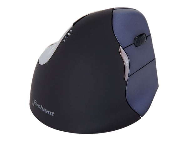 Evoluent VerticalMouse 4 Right Wireless - Vertikal mus - 6 knapper - trådløs - 2.4 GHz - USB trådløs mottaker