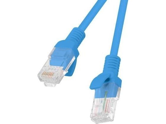 Lanberg - Liitäntäjohto - RJ-45 (uros) RJ-45 (uros) - 50 cm - UTP - CAT 5e - muotoiltu, solmuton, säikeistetty - sininen, RAL 5012