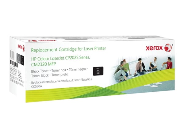 Xerox Värikasetti, musta. Vastaa tuotetta HP CC530A. Yhteensopiva avec HP Colour LaserJet CM2320 MFP, Colour LaserJet CP2020/CP2025-tulostimen kans...