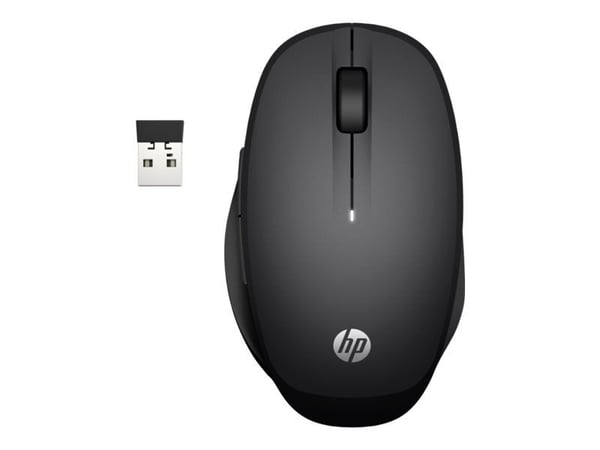 HP Dual Mode - Mus - trådløs - Bluetooth, 2.4 GHz - USB trådløs mottaker - svart - for HP 21, 22, 24, 27; Pavilion 24, 27, 32, TP01