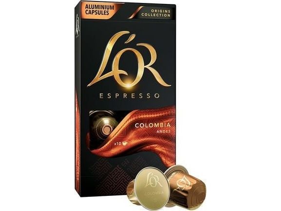 L''Or Espresso Colombia, Kahvikapseli, Espresso, Nespresso, 10 kuppia, 52 g, Laatikko